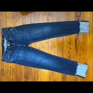 dark wash cuffed skinny jeans